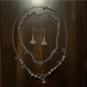 Celestial Silver Necklace and Earring Set!